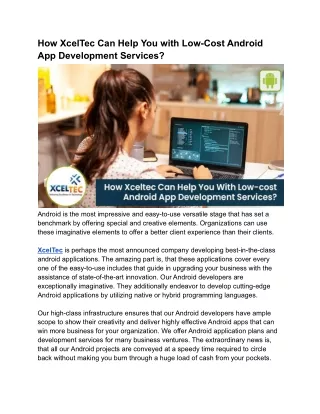 how xceltec can help you with low cost android
