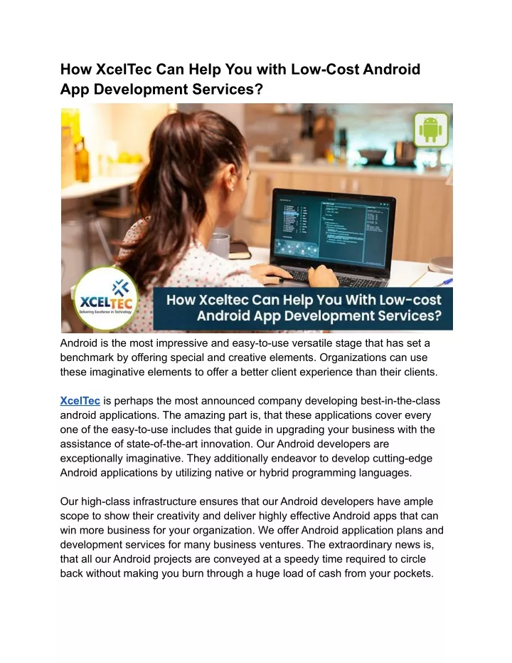 how xceltec can help you with low cost android