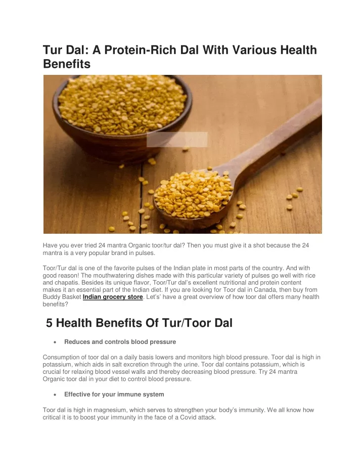 tur dal a protein rich dal with various health