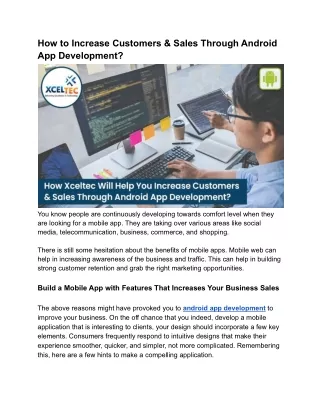 how to increase customers sales through android