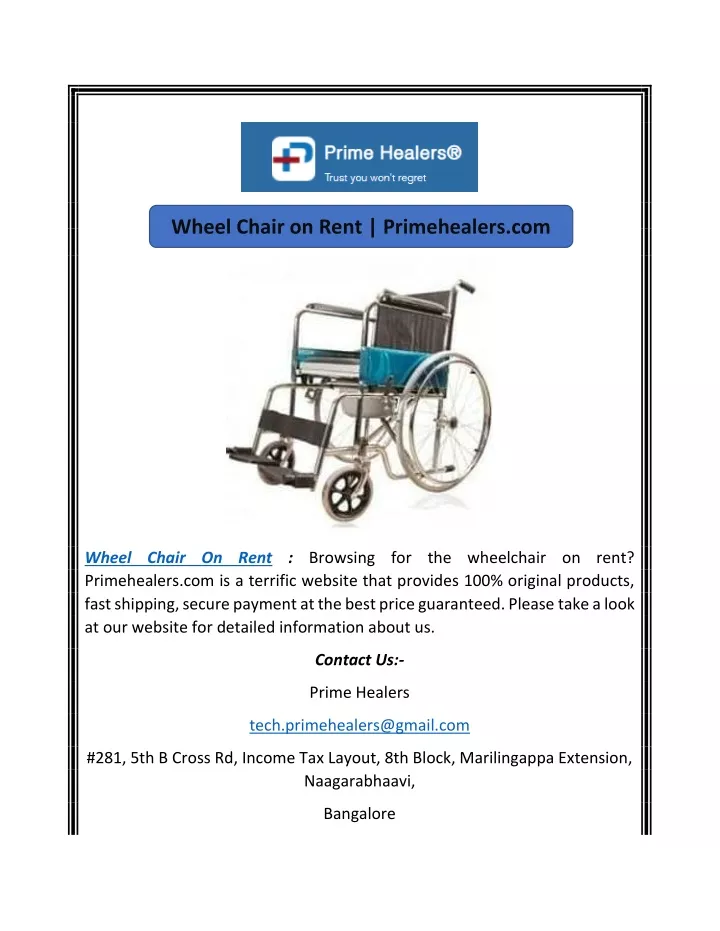 wheel chair on rent primehealers com