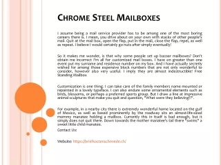 chrome steel mailboxes