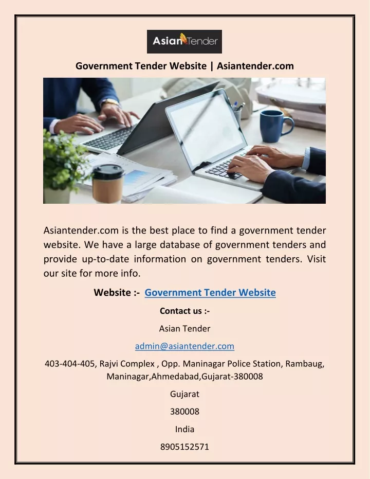 government tender website asiantender com