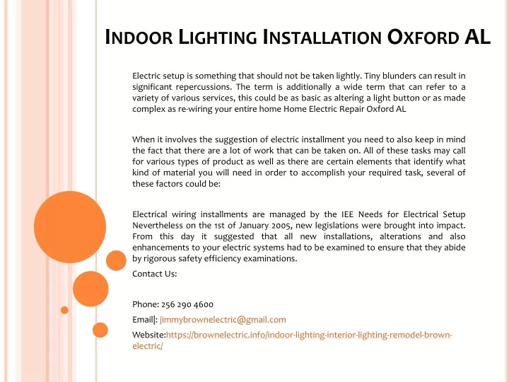 indoor lighting installation oxford al