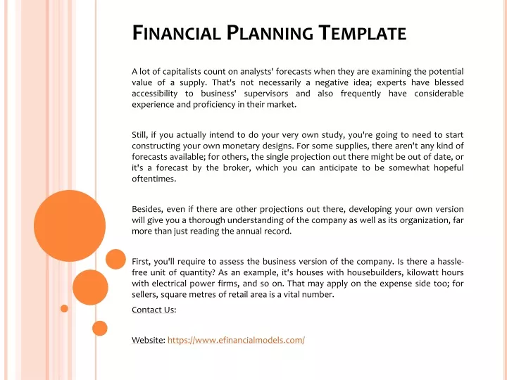 financial planning template