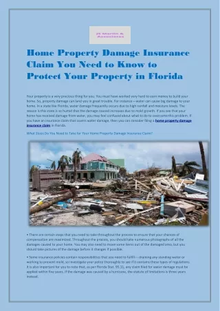 home property damage insurance claim you need