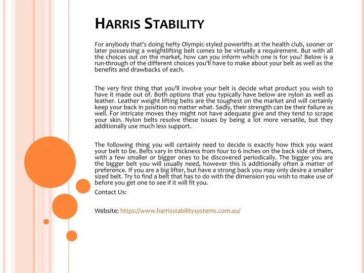 harris stability