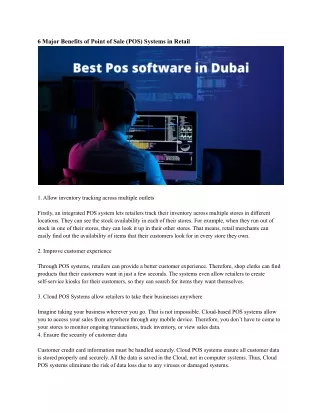 6 major benefits of point of sale pos systems