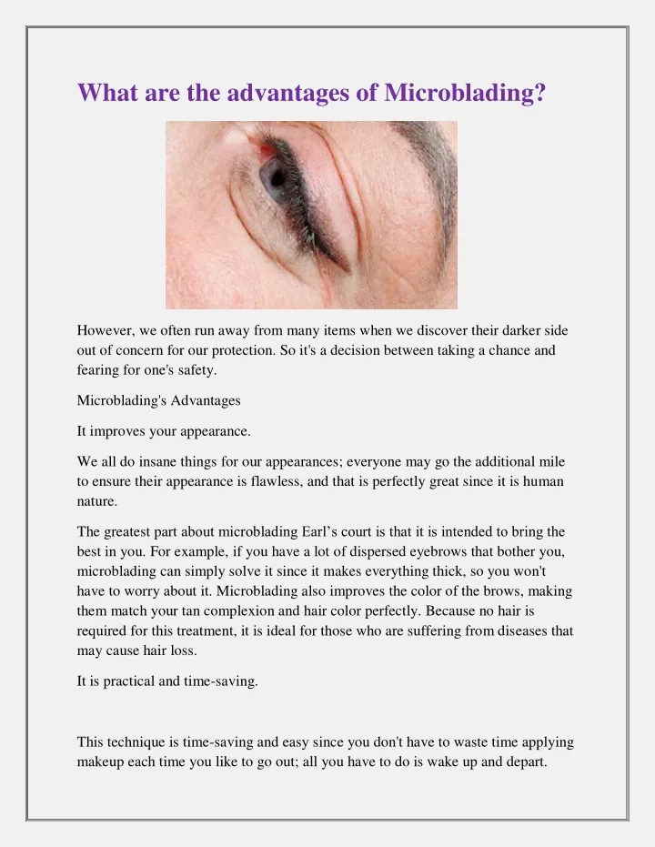 what are the advantages of microblading