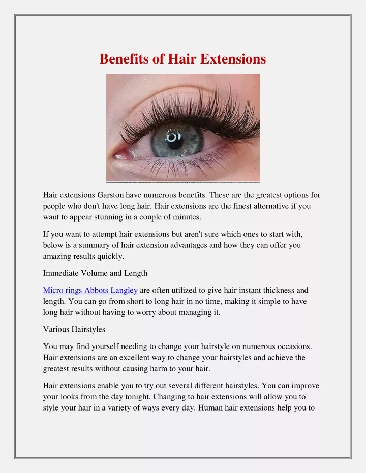 benefits of hair extensions