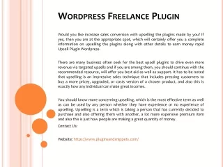 wordpress freelance plugin