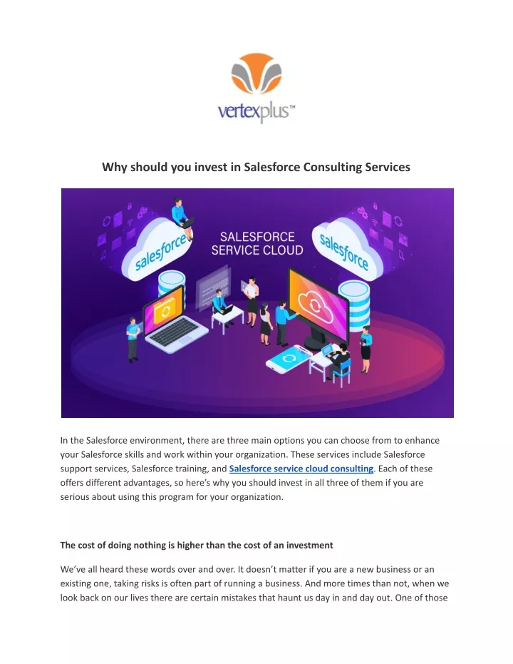 why should you invest in salesforce consulting