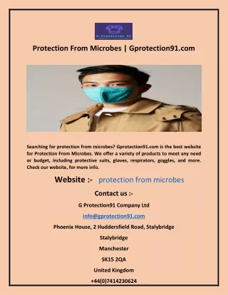 Protection From Microbes | Gprotection91.com