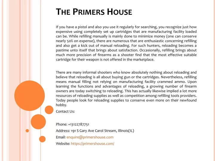 the primers house