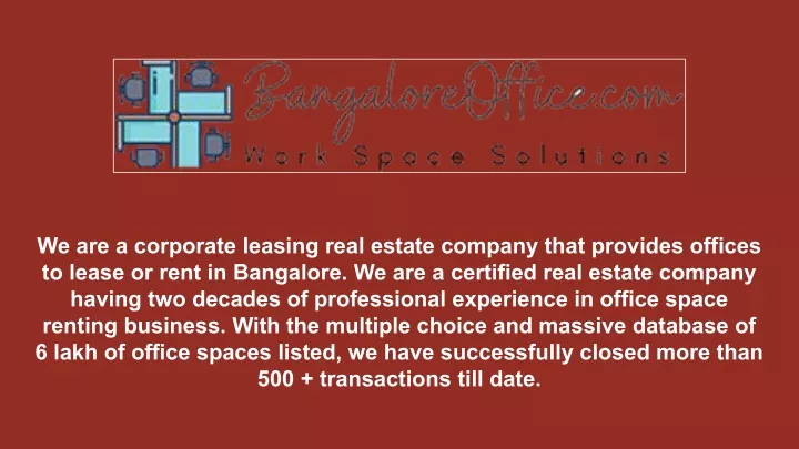 we are a corporate leasing real estate company