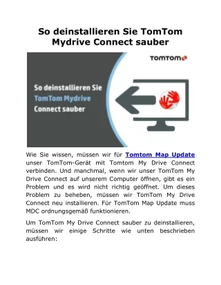so deinstallieren sie tomtom mydrive connect
