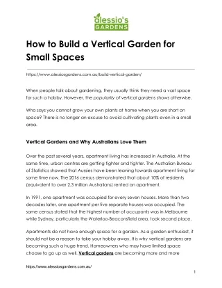 How to Build a Vertical Garden for Small Spaces