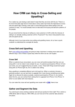 how crm can help in cross selling and upselling
