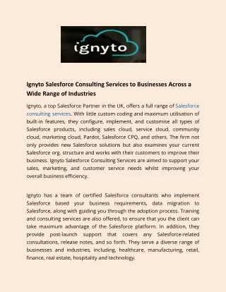 ignyto salesforce consulting services