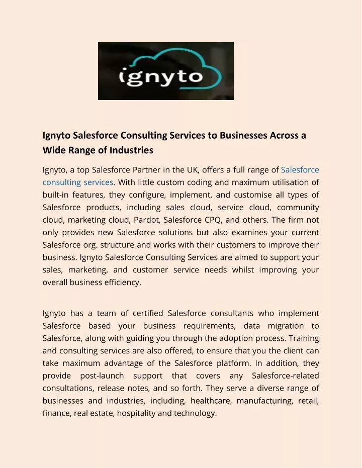 ignyto salesforce consulting services