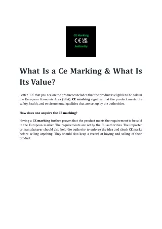 what is a ce marking what is its value