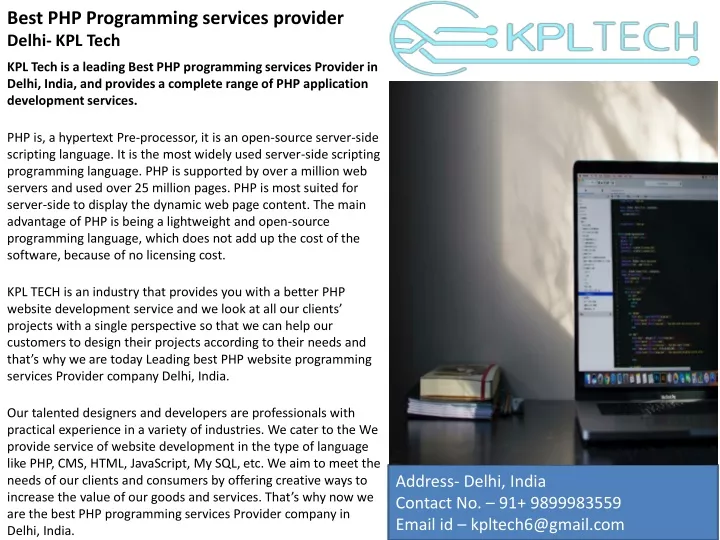 best php programming services provider delhi kpl tech