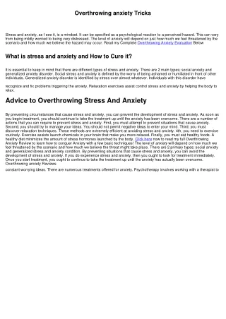 Anxiety and Stress PDF