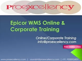 Epicor WMS Online Training By Proexcellency