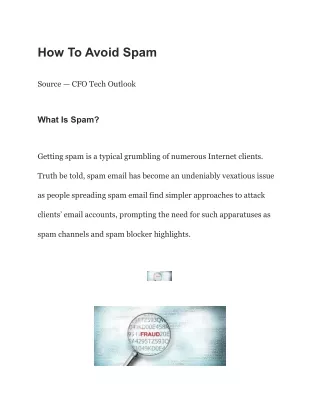How To Avoid Spam|CFO Tech Outlook