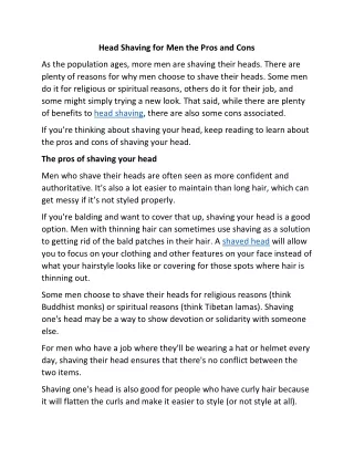 head shaving for men the pros and cons