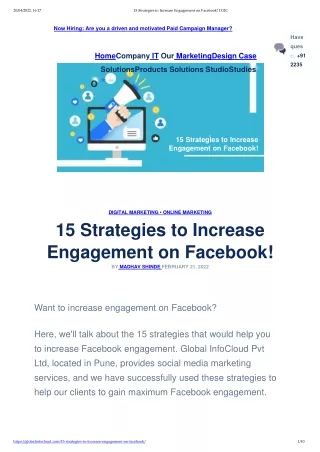 15-Strategies-to-Increase-Engagement-on-Facebook by Global InfoCloud