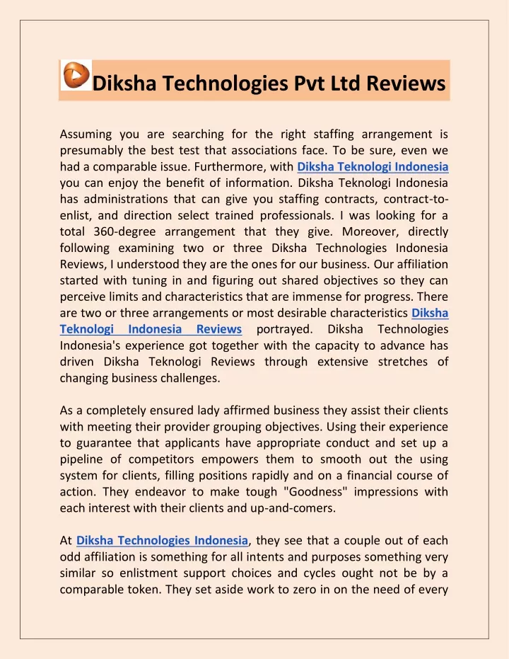 diksha technologies pvt ltd reviews