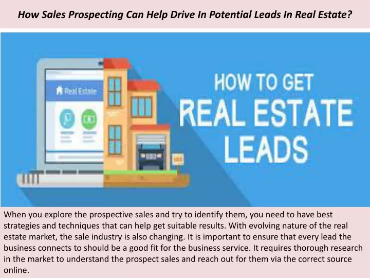 how sales prospecting can help drive in potential leads in real estate
