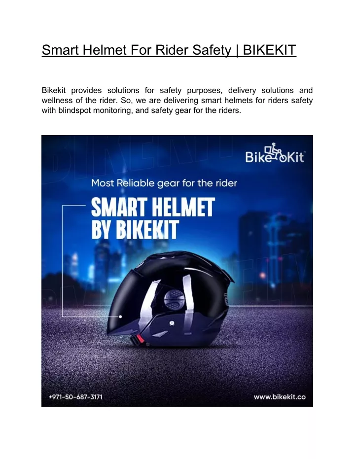 smart helmet for rider safety bikekit