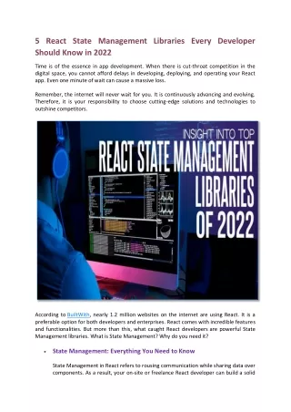 react state management libraries