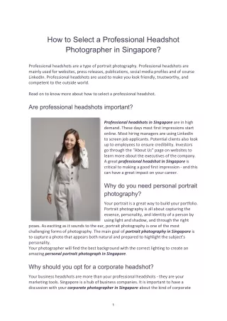 How to select a professional headshot in Singapore (1)