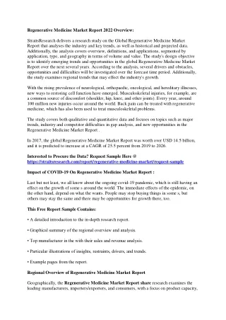 regenerative medicine market report 2022 overview