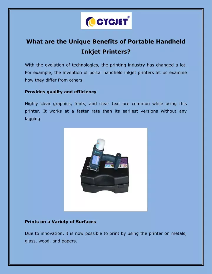 what are the unique benefits of portable handheld