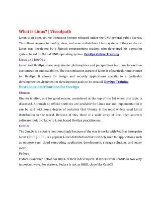 what is linux visualpath