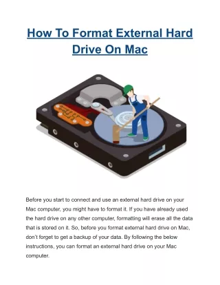 how to format external hard drive on mac