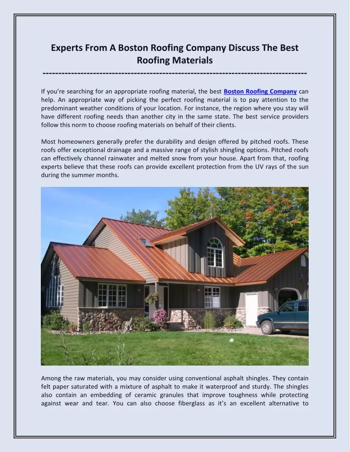 experts from a boston roofing company discuss