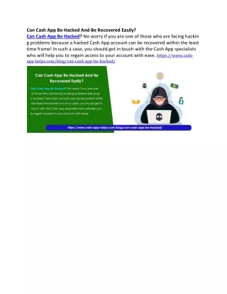 can cash app be hacked and be recovered easily