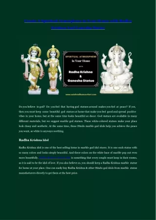 create a spiritual atmosphere in your home with