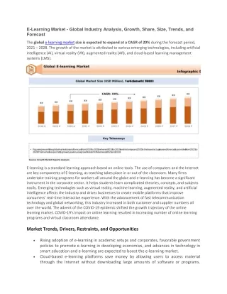 e learning market global industry analysis growth