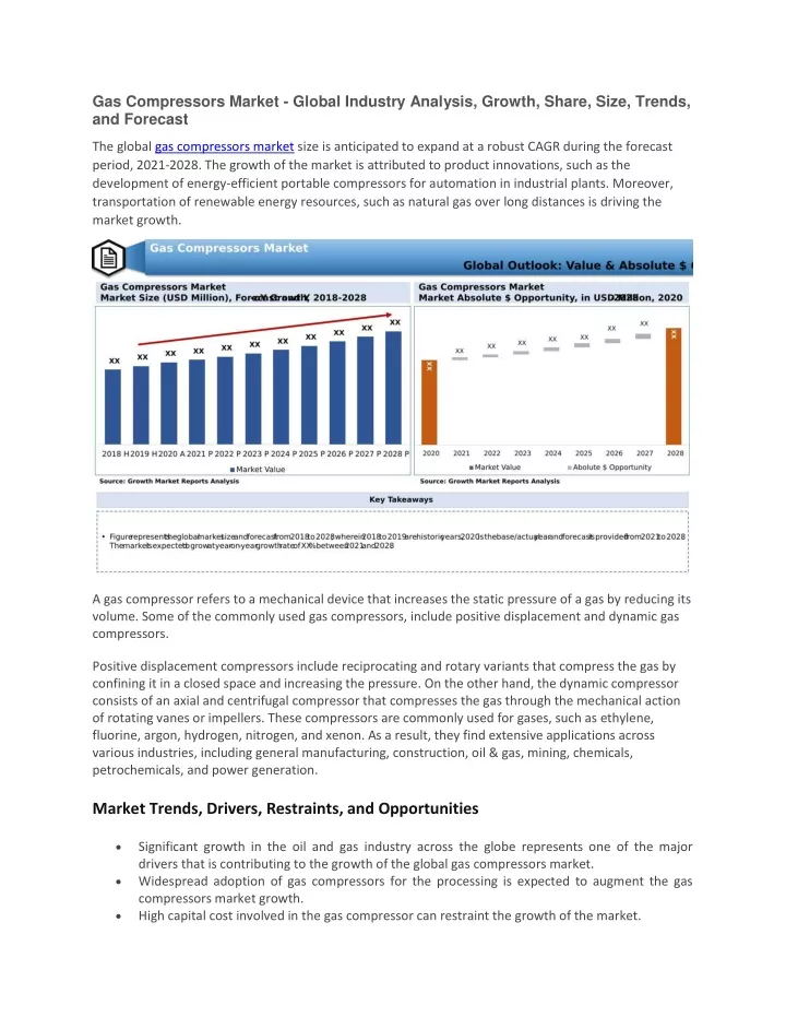 gas compressors market global industry analysis