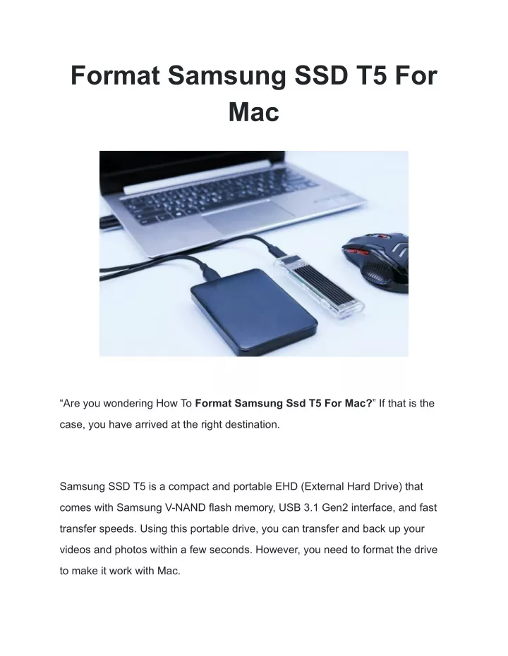 format samsung ssd t5 for mac