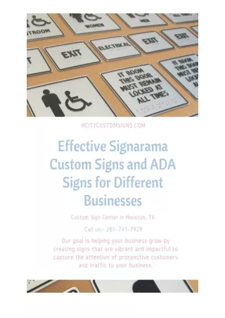 Effective Signarama Custom Signs and ADA Signs for Different Businesses
