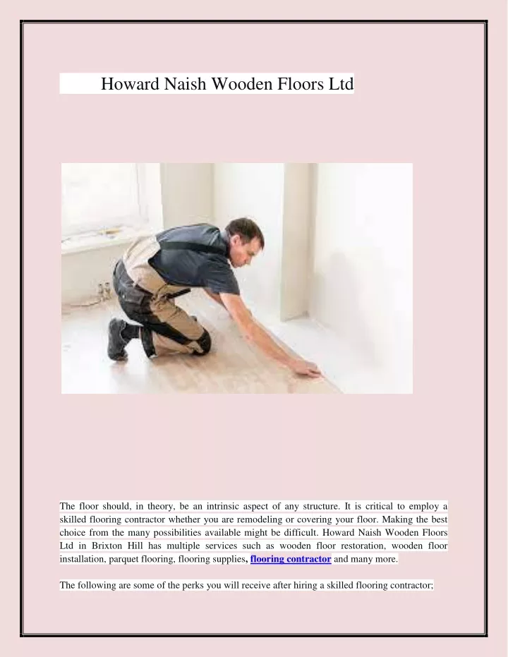 howard naish wooden floors ltd