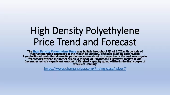 high density polyethylene price trend and forecast