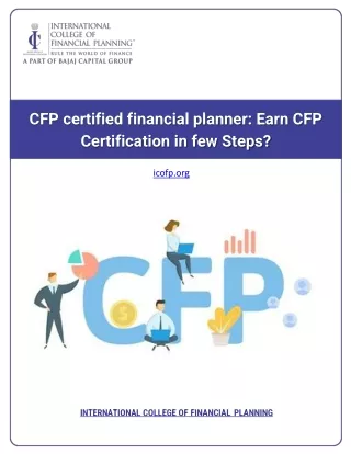 CFP certified financial planner: Earn CFP Certification in few Steps?